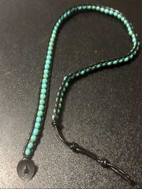 Turquoise Beaded Leather Wrap Bracelet - Women